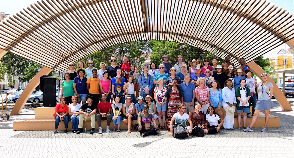 Plein air painters and volunteers at Plein Air Curacao International Art Festival