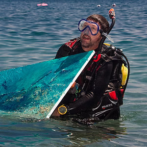 Underwater painting in Curacao